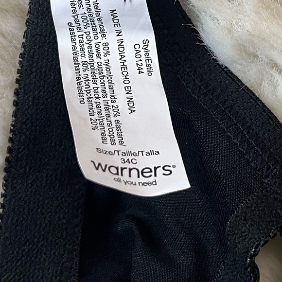 Warner’s Firm Support Wirefree Bra, Black, NWOT, Size 34C - Picture 2 of 7